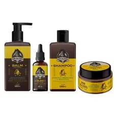 KIT PARA BARBA E CABELO LEMON BONE SICILIANO DON ALCIDES - Balm + Shampo + Óleo + Modeladora Matte