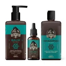 KIT SHAMPOO, BALM E ÓLEO PARA BARBA DON ALCIDES CALICO JACK