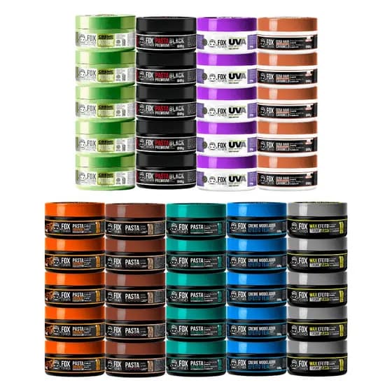 PASTA FOX FOR MEN 80GR - 15 UNIDADES - ESCOLHA SEU KIT REVENDA BARBEARIA