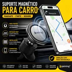 SUPORTE MAGNÉTICO VEICULAR PEINING PEI-PH30 360° UNIVERSAL FIXAÇÃO FORTE PARA CELULAR