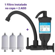 Torneira Com Filtro Parede ABS + 2 Velas Pureza E Eficiência