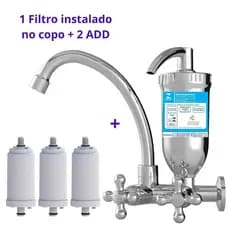 Filtro Torneira De Parede ABS + 2 Velas Extras Praticidade E Saúde