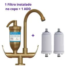 Torneira Filtro Cozinha Bancada ABS 1/4 de Volta Gold 2168 Monoc + 1 Vela Extra