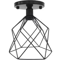 Lustre Teto Plafon Industrial Aramado Cálice Retrô Luminária Sobrepor Vintage Preto Agp Ilumini