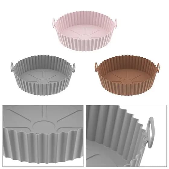 Forro fritadeira de silicone reutilizado para air fryer antiaderente e fácil de limpar desfrute de frituras perfeitas