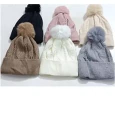 Touca Gorro Capuz Feminina Adulto e Juvenil Com Pom Pom Forrada Para Inverno Frio