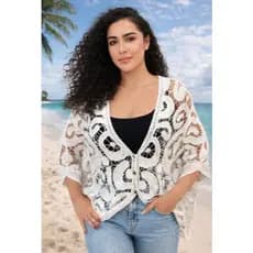 Cardigan Kimono em Crochê