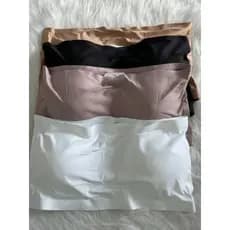 Sutiã Top  Corte a Laser Bojo Removível Alça Silicone Removível  Microfibra Sem Costura Poliamida Sutiã Feminino