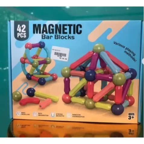 BARRAS MAGNÉTICAS 25/42/64 PEÇAS INFANTIL ADULTO PARA APRENDER E DESENVOLVER
