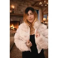 Outono Inverno Casaco de Pele Elegance