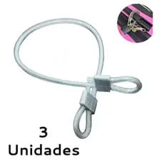 3 Unidades de Cabo de Aço Revestido 35cm Lacre de Malas Bagagens Anti Furto Capacete Bicicleta
