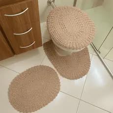 Jogo de Banheiro em Crochê Artesanal - Modelo simples com 3 Peças