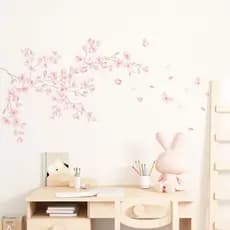 Adesivo Árvore Cerejeira Aquarela 140cm quarto de menina sakura