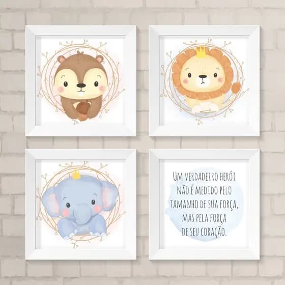 Kit de Quadros Infantil Menino - Um Verdadeiro Herói