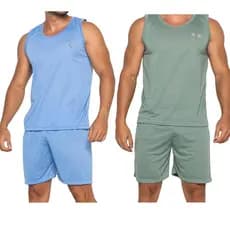 Kit 2 Pijamas Masculino Regata Short de Verão