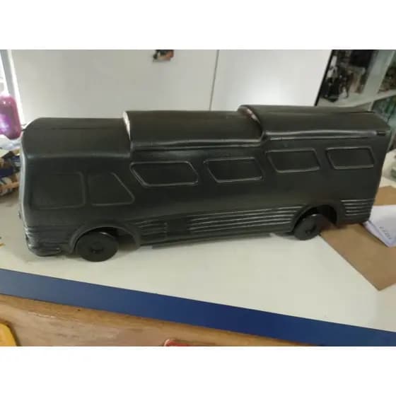 Caminhão Carro Bolha Plastico Anos 70 Onibus Preto 1
