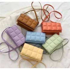 Bolsa transversal acolchoada alça regulável feminino tendência moda