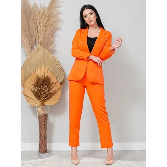 Blazer alongada em alfaiataria forrado,manga com botões vila 3/4,#805