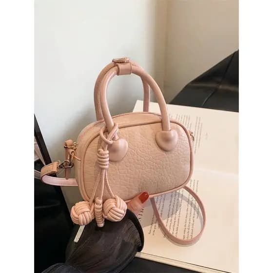 Bolsa Crossbody Tranversal Mão Alça Dupla Cúpula Estilosa Elegante Meiga