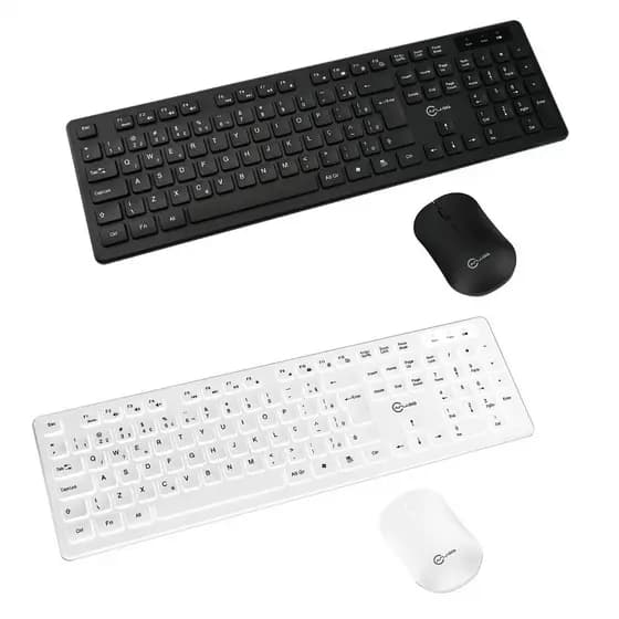 Kit Teclado e Mouse Sem Fio 2.4GHz USB Slim Silencioso ABNT2 Notebook PC Completo