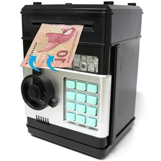 Cofre Digital Eletrônico Puxador Notas Moedas Automático