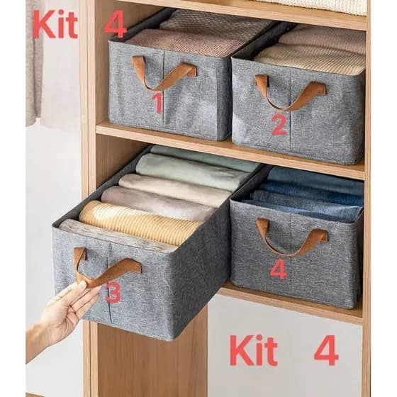 Kit 4   Organizador De Calça Jeans/Organizador De Guarda Roupa Arrumados/Separador De Roupa