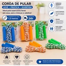 Corda de Pular - 2,3m de comp - Cores [Azul escuro/Claro/Laranja/Verde] - Aleatório ou Cor desejadaa