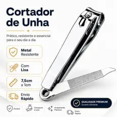Cortador De Unha Grande Com Lixa Aço inox Manicure Pedicure