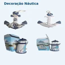 Decoração Náutica Âncora e Farol Decorativo Praia Mar Azul Branco Casa Varanda Banheiro Litoral Azul