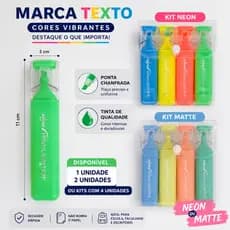 Caneca Marca Texto - 1/2/4un - Ponta de Feltro - NEON OU MATTE - Medidas 2x11cm
