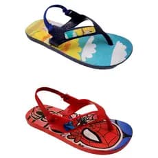 Kit 2 Pares Chinelo Baby Menino Elástico Atras Personagens Macio Calce Fácil