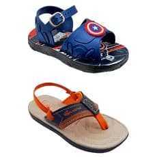 Kit 2 Pares Sandália BABY Masculino PERSONAGEM Heróis + Sandália BABY Menino ELÁSTICO Promoção