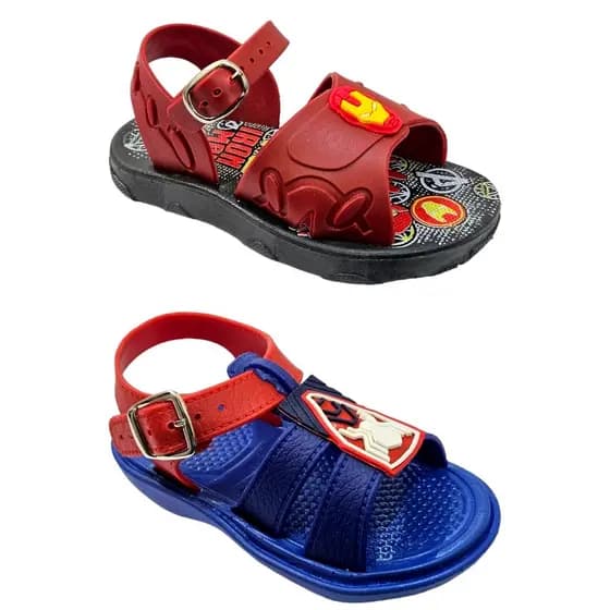 Kit 2 Pares Sandália BABY Masculino PERSONAGEM + Sandália Masculino Baby Aranha Promoção