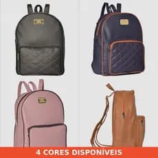 Bolsa Mochila Feminina Couro Sintético Espaçosa Casual *SEM CHAVEIRO POMPOM*