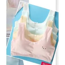 Top Sutiã Infantil Juvenil Menina com Bojo Algodão 6-14 anos kit 1 a 3 peças