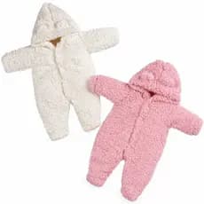 Kit 2 Macacão Pelúcia Bebe Inverno De Pelo Carneiro Menina