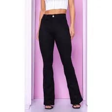Calça Feminina Preta Flare Premium Elegante Casual Estilosa Conforto