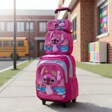 Mochila De Rodinha Infantil Escolar Estojo Lancheira Termica