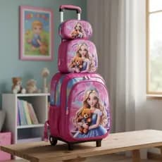 Mochila De Rodinha Infantil Escolar Estojo Lancheira Termica Estampa 3D