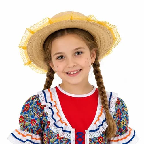 Chapéu De Palha Festa Junina Tamanho Único - Abrakadabra