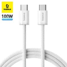 Cabo Baseus 100W Tipo C Turbo PD Carregamento Rápido Iphone 15 16 17 Pro Max Branco