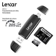 Leitor De Cartão Lexar Usb 3.2 Tipo C Para Micro SD TF De Memória 2 Em 1 PC Adaptador