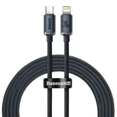 Cabo Baseus USB C Para Lightning 20W PD IPhone 11 12 13 14 Crystal Shine Carregamento Rápido