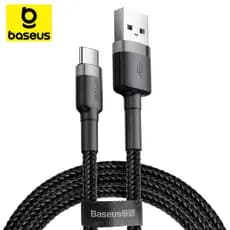 Cabo USB Para Tipo C Baseus 3.A 18W Max Nylon Series Cafule Carregamento Rápido