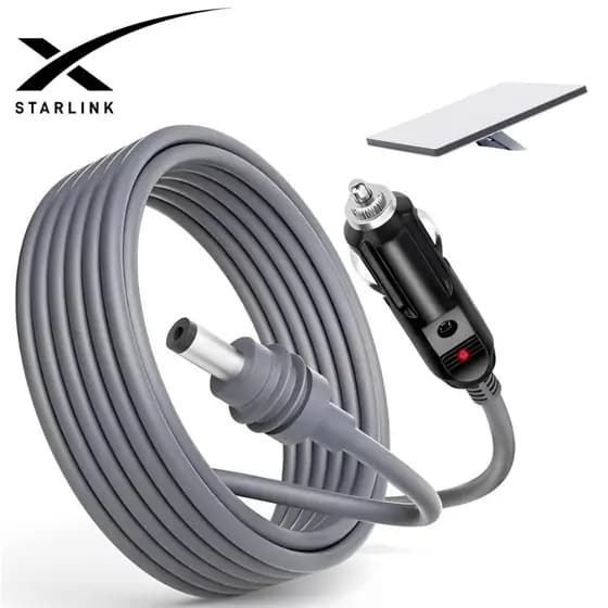 Cabo Starlink Mini Carregamento Veicular 12v 24v Cinzeiro 2 Metros