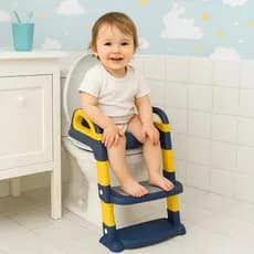 Troninho Redutor Infantil Assento Vaso Sanitário Com Escada Azul Rosa Almofadado Desfralde