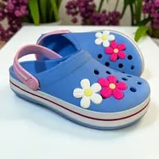 Sandalia Babuche Fachetado Detalhe Flor Delicado Confortável Macio Feminino Moderno Adulto e Infantil Mae e Filha