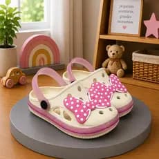 Babuche Infantil Menina Injetada Fachetada Glitter Personalizada Laço Sandália Infantil Delicada Confortável Leve