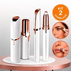 Kit Depilador Facial Caneta Depiladora Sobrancelha + Batom Depilador Facial Premium Recarregável USB