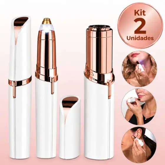 Kit Depilador Facial Sobrancelha Buço Nariz  Rosto indolor Caneta Batom Beleza Feminino Elétrico